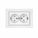 Dvivietis ki&scaron;tukinis lizdas VILMA QR1000, mat. baltos spalv.