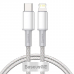 Laidas BASEUS USB Type C M, Lightning M, 1m pilkas CATLGD-02