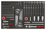 Kombinuotas įrankių komplektas vežimėliui 1/4" ir 3/8" SFS-M, 157 vnt., Sonic Equipment (215702, SONIC)