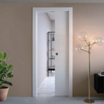 Paslėptoms stumdomoms durims su apvadais skirtas komplektas SCRIGNOTECH gipso sienai 2100x900x100 (gipso profilis 75mm pločio)