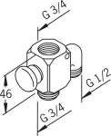 Automatinis vonios/du&scaron;o perjungiklis (diverteris) 3/4"