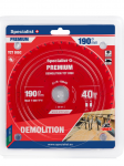 Specialist+ Pjovimo diskas 190x40Tx30mm, Demolition PREMIUM, SPECIALIST+