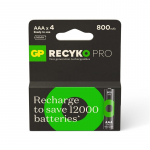 Įkraunami elementai GP RECYKO AAA, 800mAh, 4 vnt.