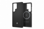 FPS938PGABW Enzo Aramid Case Samsung Galaxy S25 Ultra, Black Silver