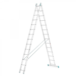 Kopėčios aliuminės, universalios, dvipusės, i&scaron;traukiamos, 2 dalių EUROSTYL | 2x14 pakopų 400-683cm