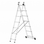 Kopėčios dviejų dalių aliuminės universalios, laiptams (serija 62XX) HOBBY | 2&times;7 pakopų 193-246 cm