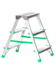 Kopėčios aliuminės, buitinės, dvipusės EUROSTYL | 3 pakopų 56-62cm, max 150kg