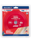 Specialist+ Pjovimo diskas 216x60Tx30mm, Multimaterial PREMIUM, SPECIALIST+