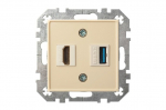Lizdas HDMI+USB LIREGUS EPSILON, smėlio spalvos
