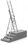 Kopėčios trijų dalių aliuminės universalios, laiptams (serija 63XX) HOBBY | 6311: 3&times;11 pakopų 298-536 cm