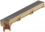 Drenažo latakas su &Oslash; 110 mm vamzdžiu, A15 Aco Euroline, 1 m