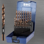 Bohrcraft Turbo step grąžtų rinkinys HSS-E Co5 DIN 338, 19-pcs., ABS-Box 1 &ndash; 10 mm x 0,5 mm, STEP INOX