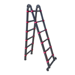 Kopėčios teleskopinės dvipusės aliuminės DRAUMET | 12 pakopų 85-380cm