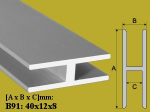 Profilis Effector H B91 aliuminis 40x12 mm | 100 cm