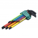 ⬡ L formos rankenos &scaron;e&scaron;iabriaunis raktas ypač ilgas spalvotas su rutuliniu galu rinkinys 9 vnt. (1,5-10 mm) (ST09107CHBSJ, SATA)