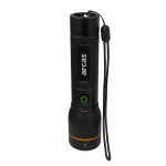 Arcas Rankinis žibintuvėlis, 2000lm, 20W, įkraunamas USB-C, juodas, ARCAS