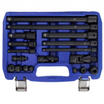 ⬡ 1/4" + 3/8" + 1/2" smūginių ilgintuvų rinkinys 18 vnt. (MHR10834)