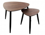 Kavos staliukų komplektas Atmosphera Mileo, juodas/rie&scaron;uto