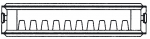Renovacinis plieninis radiatorius HM 21C-AT-55-0600, prijungimas &scaron;oninis