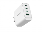 Adapteris Sponge C4 100W GaN, USB-C/USB-A, balta