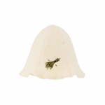 Vilnonė pirties kepurė su vantos paveikslėliu, balta