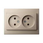 Dvivietis ki&scaron;tukinis lizdas LIREGUS EPSILON, &scaron;ampano spalv.