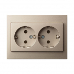 Dvivietis ki&scaron;tukinis lizdas LIREGUS EPSILON, &scaron;ampano spalvos