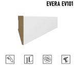 Grindjuostė MDF EVERA (EV101) balta | 65mm, 2.4m