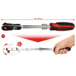 Terk&scaron;lė teleskopinė, 1/4" SlimPOWER, su &scaron;arnyru, 72 dantų, KS Tools