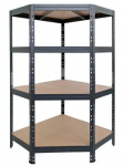 Sandėliavimo lentyna Rivet250, 180 x 90 x 90 x 45, maks. lentynos apkrova 250kg, kampinė