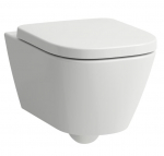 Pakabinamas unitazas, MEDA 54x36, tylus sūkurinis nuplovimas (Silent flush), be apvado (Rimless), be dangčio, balta spal