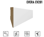 Grindjuostė MDF EVERA (EV201) balta | 80mm, 2.4m