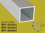 Profilis Effector vamzdis kvadratinis | B54 aliuminis 15x15mm 100 cm