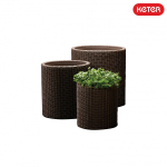 CYLINDER S+M+L vazonų komplektas - Ruda