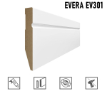 Grindjuostė MDF EVERA (EV301) balta | 100mm, 2.4m