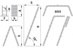 Kopėčios aliuminės, sulankstomos 4 dalių FORTE | 4x3 pakopų 176-344cm