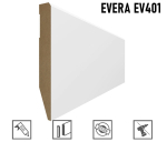 Grindjuostė MDF EVERA (EV401) balta | 120mm, 2.4m