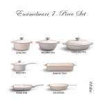 Emaliuotų ketaus puodų rinkinys TETSU Stew 7, Baltas