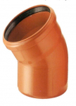 Lauko kanalizacijos alkūnė Wavin, &Oslash; 110 mm, 22&deg;