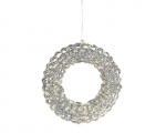 Dekoracija &bdquo;Žiedas&ldquo; su LED ap&scaron;vietimu 493889 D38 cm, sidabro