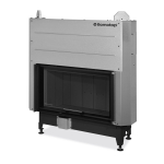 Plieninis židinio ugniakuras Romotop KV HEAT H3LF06 88.50.06, juoda pakura IGN, pakeliamomis durimis