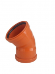 Lauko kanalizacijos dvimovė alkūnė Magnaplast, &Oslash; 110 mm, 45&deg;