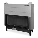 Plieninis židinio ugniakuras Romotop HEAT H3LG 06 110.50 juoda pakura IGN, su pakeliamomis durimis