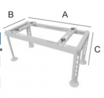 Rėmas lauko daliai , 850x480 mm, H=400mm, Maks. 200 kg