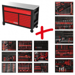 Performanceplus workshop tool trolley set P45 with 950 tools, KS Tools