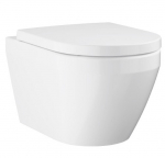 Euro Ceramic pakabinamas unitazas Triple Vortex su soft close dangčiu, balta spalva