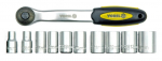 Galvučių rinkinys su rankena 11 vnt. Cr-V Vorel | 1/2" 10-24mm,11 vnt.
