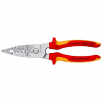 ⬡ Replės elektros instaliacijos darbams daugiafunkcinės VDE 200mm KNIPEX (1376200ME, KNIPEX)