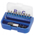 Atsuktuvų antgalių rinkinys 1/4" + laikiklis, plastikinėje dėžutėje BOHRCRAFT (10 vnt)