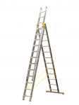Kopėčios aliuminės, universalios, dvipusės, i&scaron;traukiamos 3 dalių FORTE | 3x12 pakopų 356-865cm